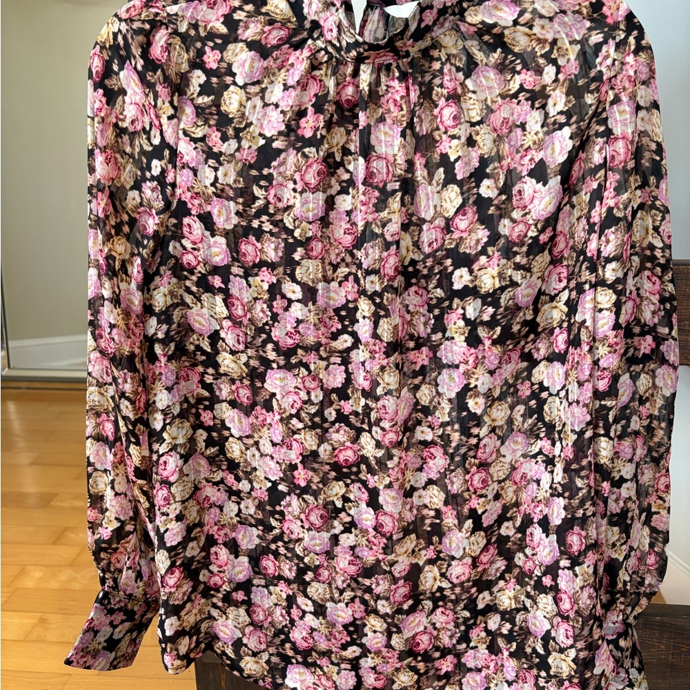 Floral Black and Pink Women's Top